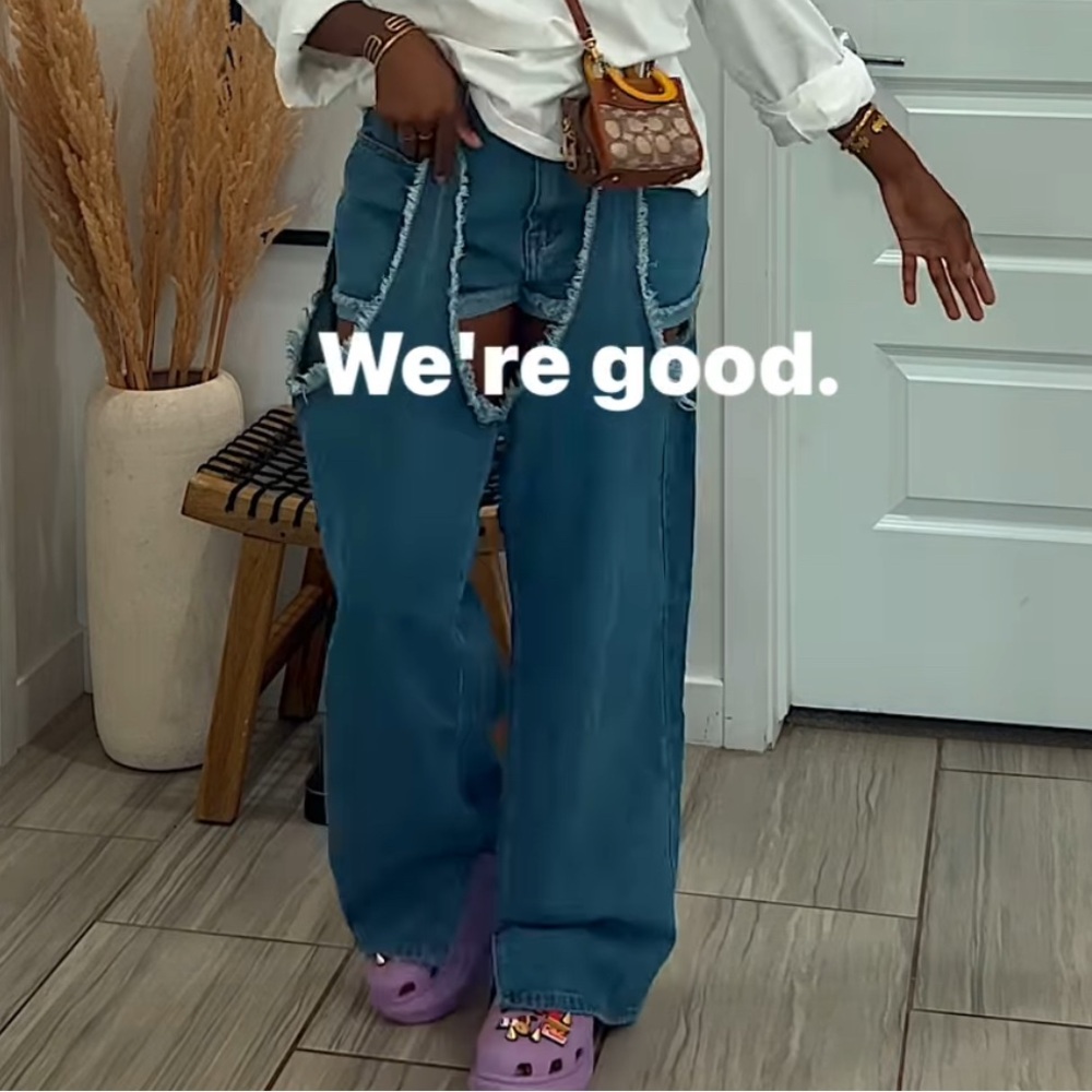 SHEIN Blue Flare Jeans